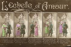 Vintage Postcard Fantasy the scale of love Soldier Militaria Angel