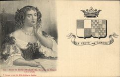 Vintage Postcard Marie de Rabutin Chantal Marquise of Sevigne the cold drives out me