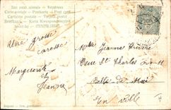 CPA Fantaisie Fleurs Eventail Trefles (décor en relief) 