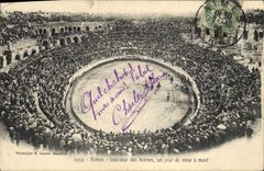 CPA Corrida Course de Taureaux Nimes Interieur des arenes un jour de mise a mort