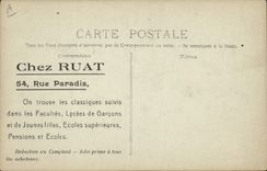 CPA Corrida Course de Taureaux Nimes Interieur des arenes un jour de mise a mort Publicite Chez Ruat Rue Paris 