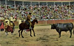 CPA Corrida Course de Taureaux Suerte de Vara
