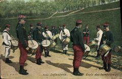 CPA Militaria Infanterie Ecole des tambours 