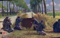 CPA Militaria Belges defendant une route 