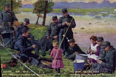 Vintage Postcard Militaria On Yser Woman making the kitchens with the Belgians