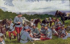 CPA Militaria Une bonne partie Jeu de cartes 