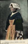 CPA Folklore Morbihan Costume de Vannes avec Chale Profil 