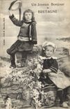 CPA Folklore Enfants Bretagne 
