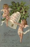 Vintage Postcard Fantasy Flowers Angels Bells