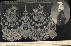 CPA Folklore Dentelle Dentelliere Point d'Alencon Ecole dentelliere d'Argentan Normandie 