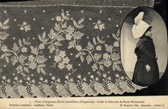 CPA Folklore Dentelle Dentelliere Point d'Argentan Ecole dentelliere d'Argentan Normandie 