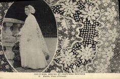 CPA Folklore Dentelle Dentelliere Mariee Point d'Irlande Mariage 