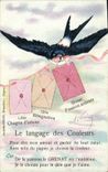 Vintage Postcard Fantasy the language of the colors Swallow