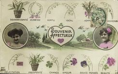 Vintage Postcard Fantasy Women Lily of the valley