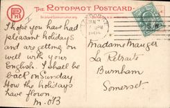 Vintage Postcard Fantasy Range Woman Miss Evie Greene