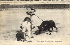 Vintage Postcard Bullfight Bullfight a picador