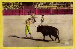 Vintage Postcard Bullfight Bullfight A pair of banderillas to the quarter of the circle