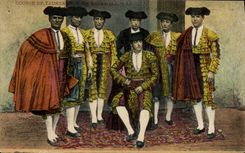 CPA Corrida Course de taureaux Un quadrilla Matadors 