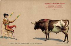 CPA Corrida Course de taureaux Pose de banderilles a la chaise Sadoul & Rossi 