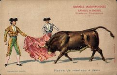 Postal Corrida Corrida de toros Paso de abrigo tiene dos Sadoul y Rossi