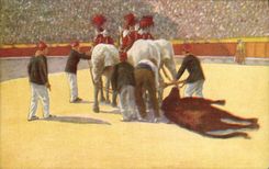 CPA Corrida Course de taureaux Arrastre 