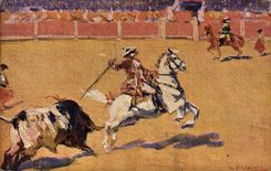 CPA Corrida Course de taureaux Bertuchi 