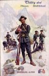 CPA Militaria Chasseurs Alpins 