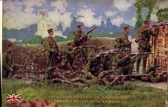 CPA Militaria Fantassins Anglais en embuscade 