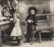 Postal Folclore Niños alrededor de la caldera de pulpa Niños de los alrededores de Quimper