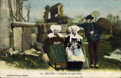 CPA Folklore Beuzec Causerie au vieux puits 
