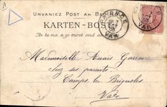 Postal Folclore los matrimonios de Plougastel