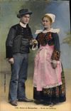 CPA Folklore Maries de Bannalec Mariage 