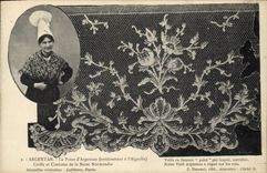 CPA Folklore Dentelle Dentelliere Argentan Le Point d'Argentan entierement a l'aiguille Normandie 