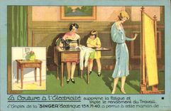 Vintage Postcard Sewing machine To ape 15K71