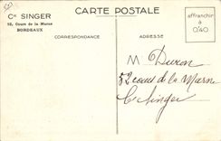 Vintage Postcard Sewing machine To ape