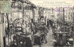 Vintage Postcard industrial Montlucon the factory of sewing machines Hurtu Rabotages and machines reproduced SIGNAL