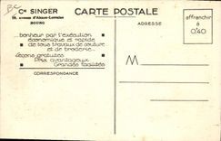 Vintage Postcard Sewing machine To ape 15K26