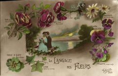 CPA Fantaisie Langage des Fleurs 