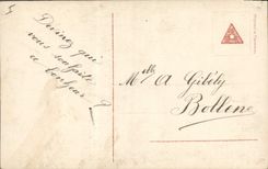 Vintage Postcard Fantasy Woman Passionately Flowers