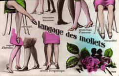 Vintage Postcard Fantasy Woman Language of the calves