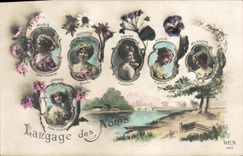 Vintage Postcard Fantasy Language of the Names Marie Suzanne Louise Lucie White Jeanne