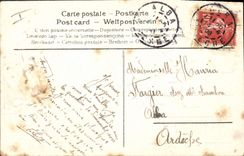 CPA Fantaisie Eventail Fleurs