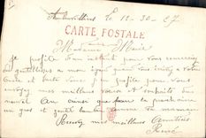 CPA Fantaisie Brodee Fleurs Eventail 