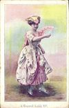 Postal Fantasia Abanico Mujer Luis XV