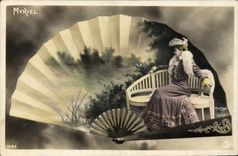 Postal Fantasia Abanico Myriel