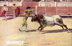 CPA Corrida Course de taureaux Banderillas al sesgo 