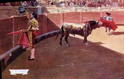 Vintage Postcard Bullfight Bullfight El brindis