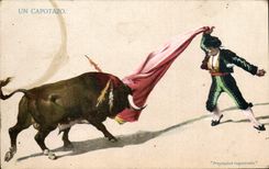 Vintage Postcard Bullfight Bullfight Capotazo