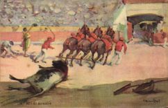 CPA Corrida Course de taureaux El arrastre 