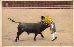 CPA Corrida Course de taureaux Un gran volapie 